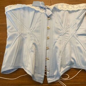Nwot Daizbella Blue Corset Medieval Renaissance Lace Up Satin XL Vintage Style